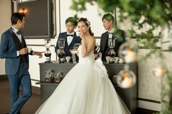 福島市　結婚式場　クーラクーリアンテ（旧サンパレス福島）サイフォンコーヒー